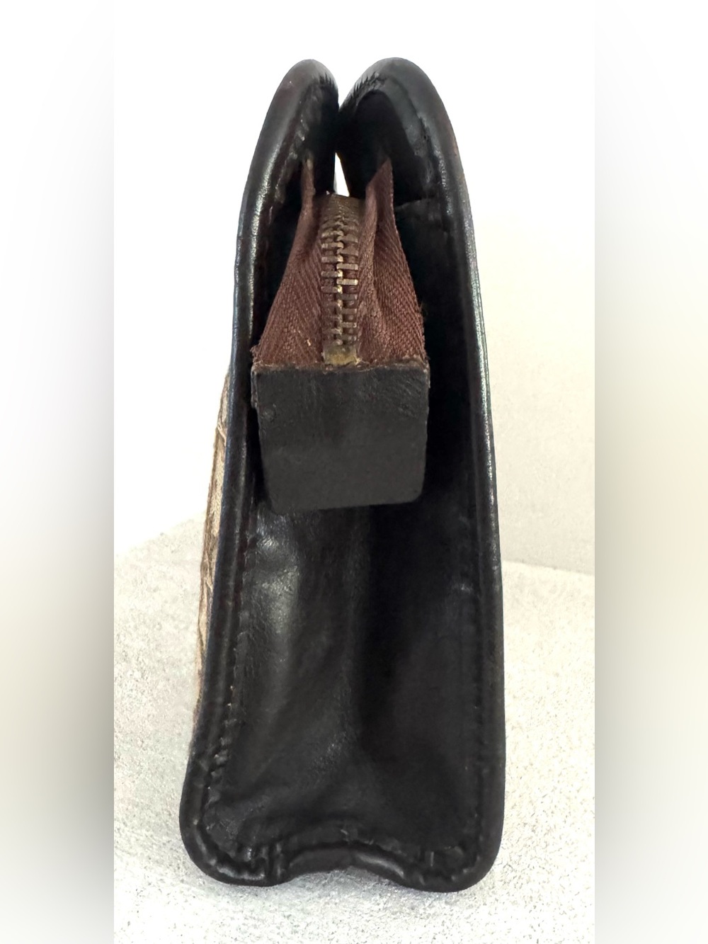 CHRISTIAN DIOR Vintage Trotter Oblique Brown Pouch Clutch Bag w/ COA + Chain - Picture 12 of 14